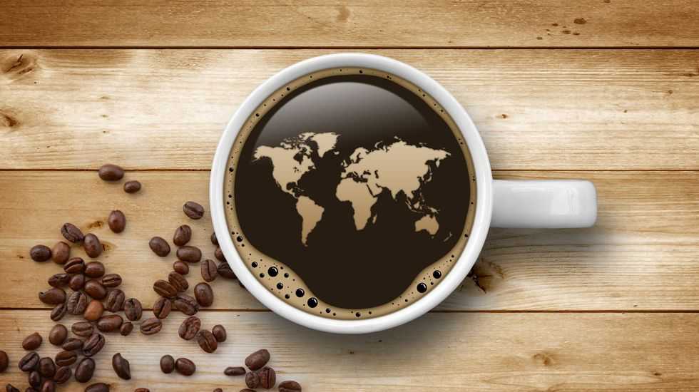 mondo planisfero caffè espresso