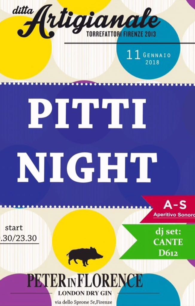 Il manifesto che annuncia la Pitti night di Ditta Artigianale a Firenze