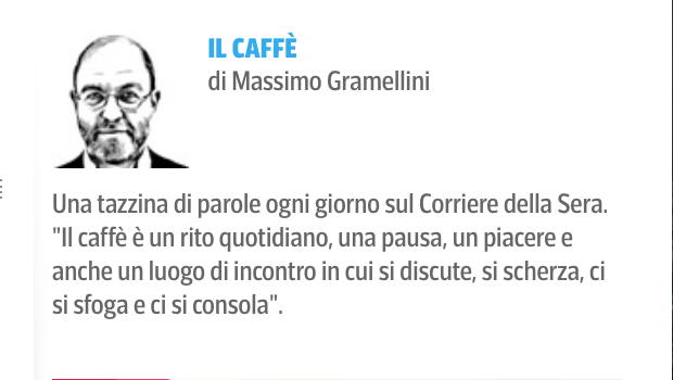 Il logo della rubrica il caffè che appare tutti i giorni sul sito www.corriere.it e riprende l'analoga rubrica pubblicata sul quotidiano cartaceo
