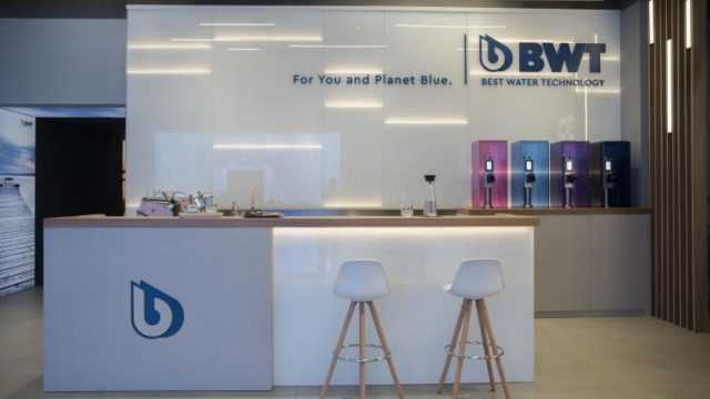 L'interno dello showroom della BWT in Via Vivaio a Milano