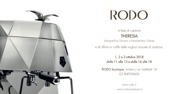L'invito per l'evento Theresia Victoria Arduino Rodo per MilanoCaffè