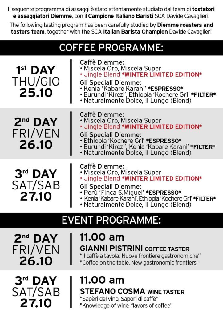 Il programma Diemme a Triestespresso Expo