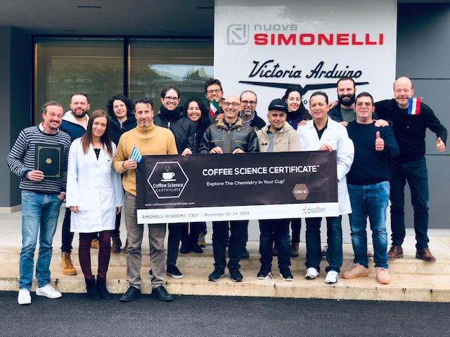 I protagonisti del corso Coffee Science Certificate CSC-2 ospitato dal Simonelli Group