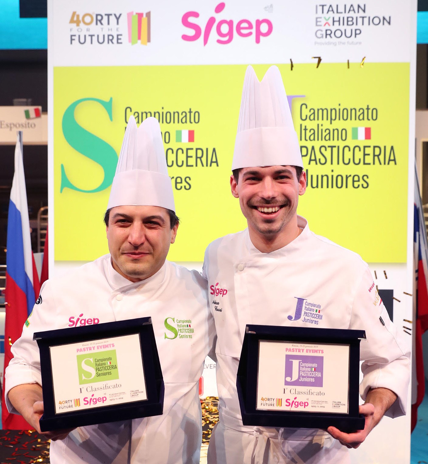 I nuovi Campioni Italiani di Pasticceria: Alessandro Bertuzzi (Seniores) e Andrea Buosi (Juniores)