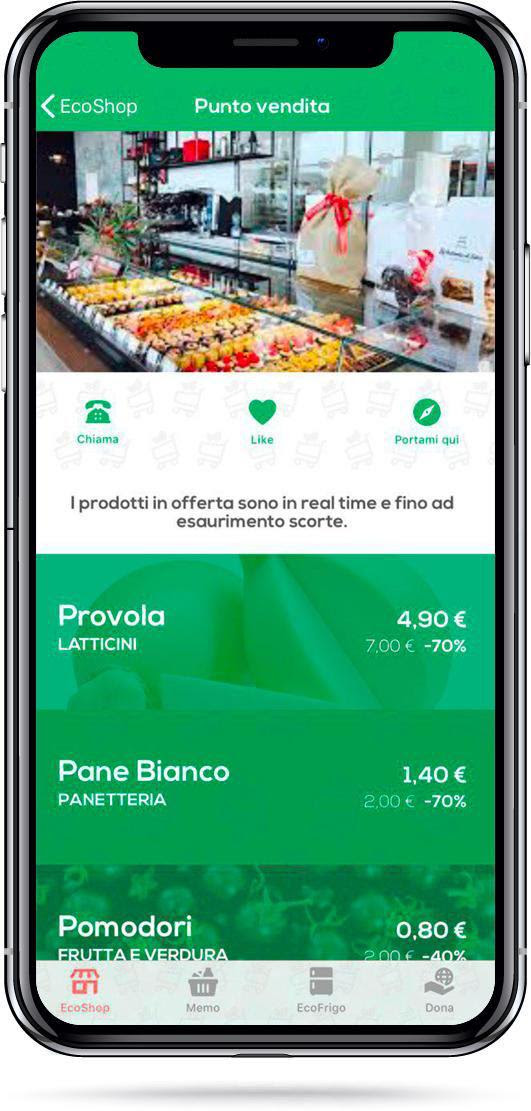 Ecofood Prime Un'immagine che spiega il funzionamento della app