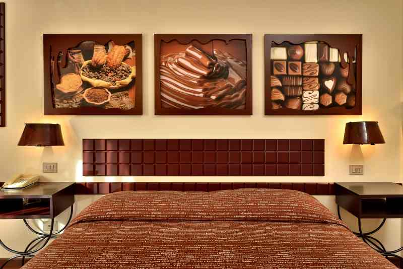 Una delle stanze dell'Etruscan Chocohotel