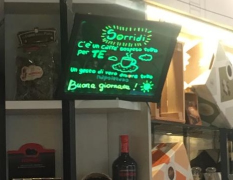 caffè sospeso gioco Il display che indica l'aggiudicazione del caffè sospeso