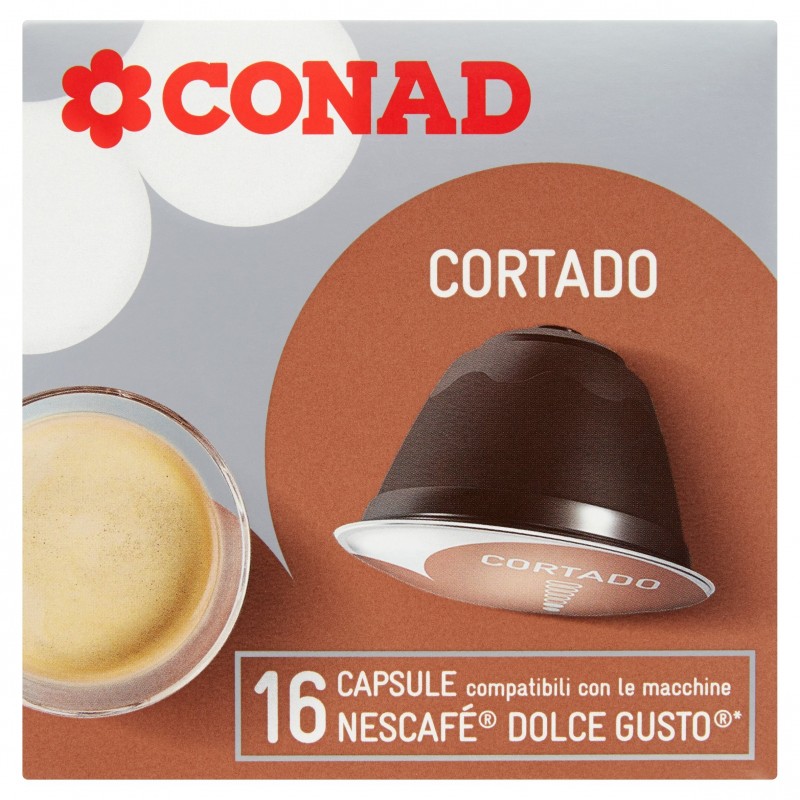 Conad Cortado: la confezione da 16 capsule compatibili Nescafé Dolce Gusto