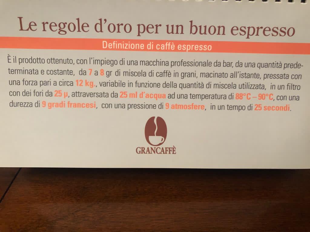 le regole per espresso italiano tradizionale sancite dal Consorzio GranCaffè