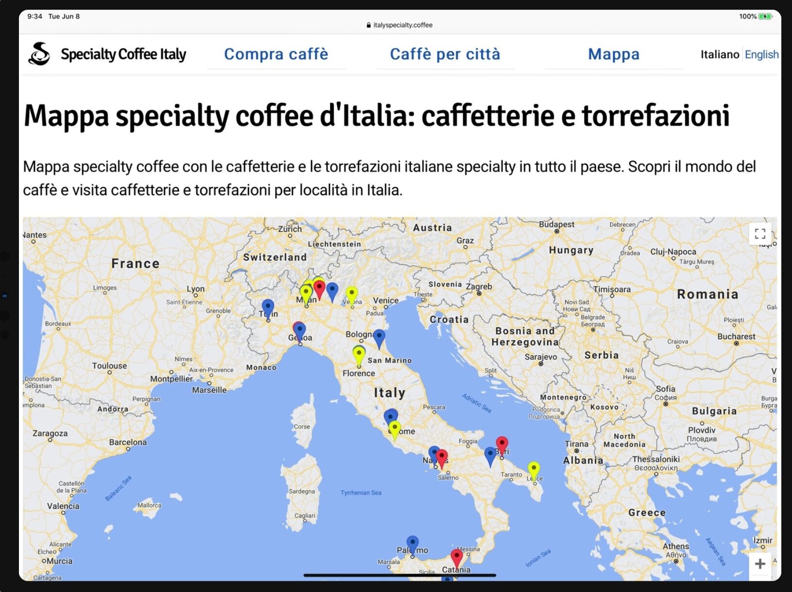 specialty coffee italy