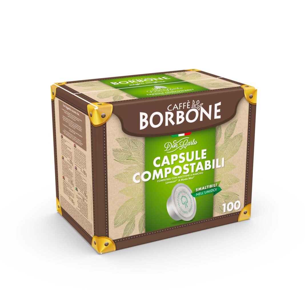 Un'immagine della capsula compostabile Caffè Borbone