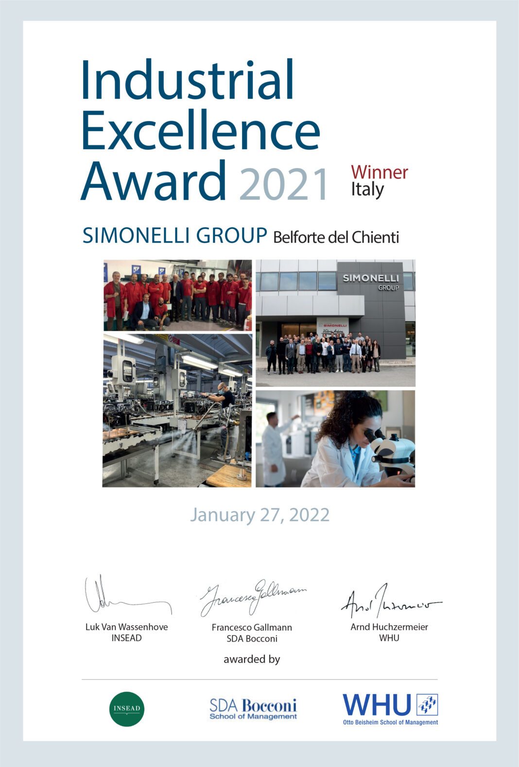 Simonelli Group Industrial Excellence Award 2021