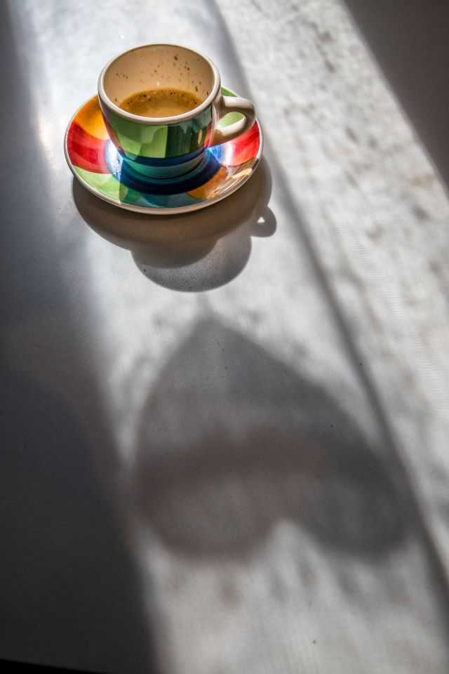 La tazzina che proietta un'ombra romantica (foto di Costanzo D'Angelo)