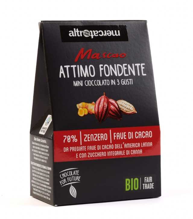 Attimo fondente - mini cioccolato Mascao in 3 gusti altromercato