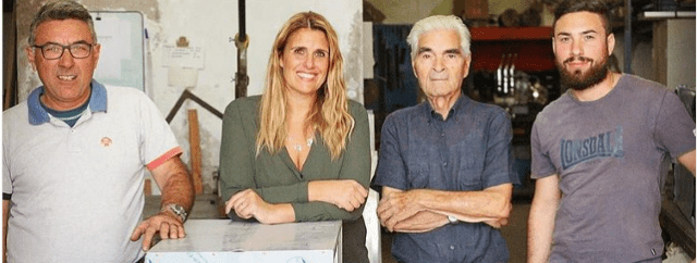 Roberta Bosco con suo padre al centro, a sinistra Giorgio De Crescenzo e a destra Danilo De Crescenzo (foto concessa)