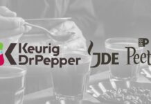 I loghi di Keurig Dr Pepper e JDE Peet's