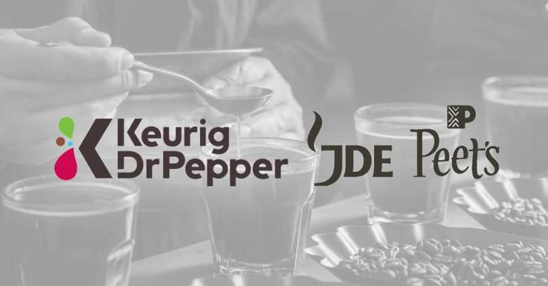 I loghi di Keurig Dr Pepper e JDE Peet's